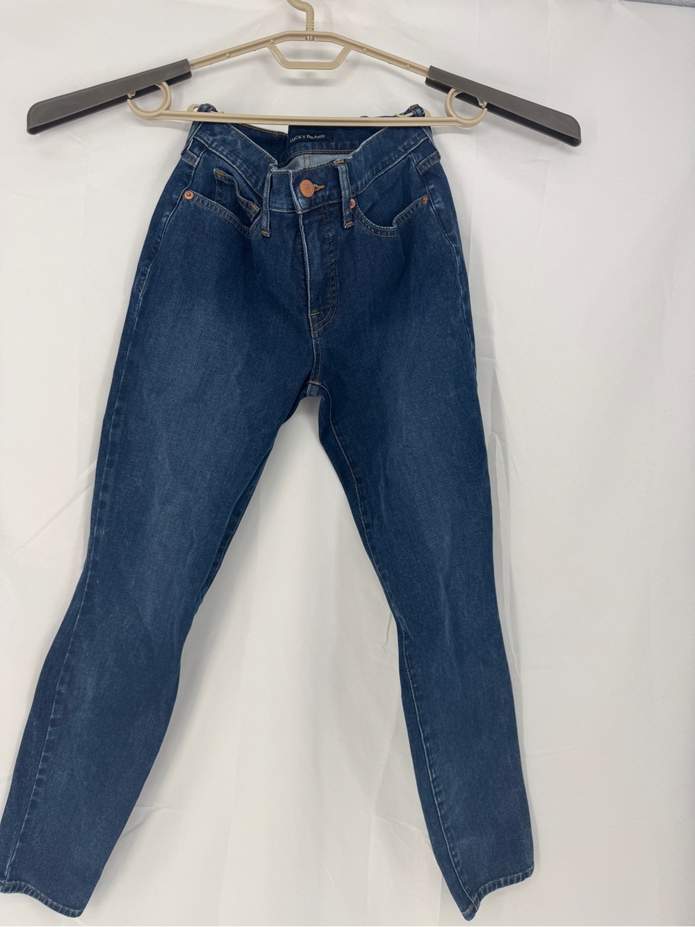Lucky Brand Dark Blue Mid-Rise Ava Skinny Women's Jeans 0132 - Picture 1 of 4